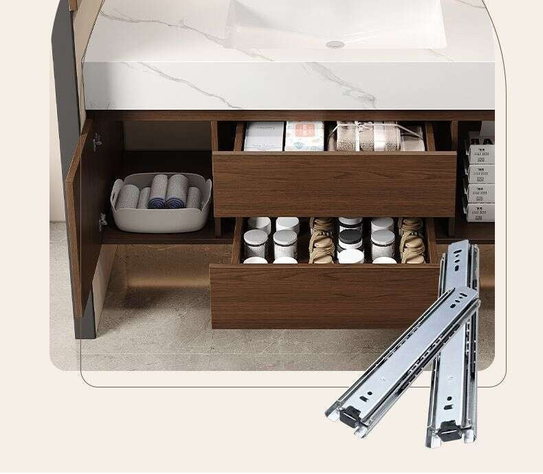 QW- Custom-made Real Wood Storage Smart Mirror Cabinet for Bathroom, Bathroom Sink Set