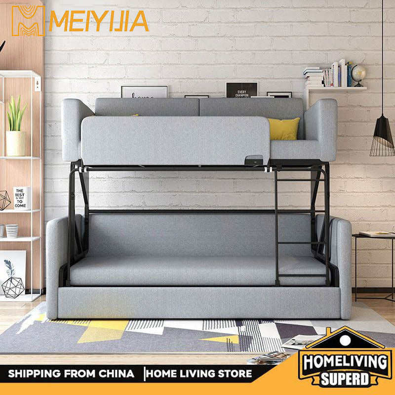 Simple double folding single living room leisure three-fold upper and lower sofa bed