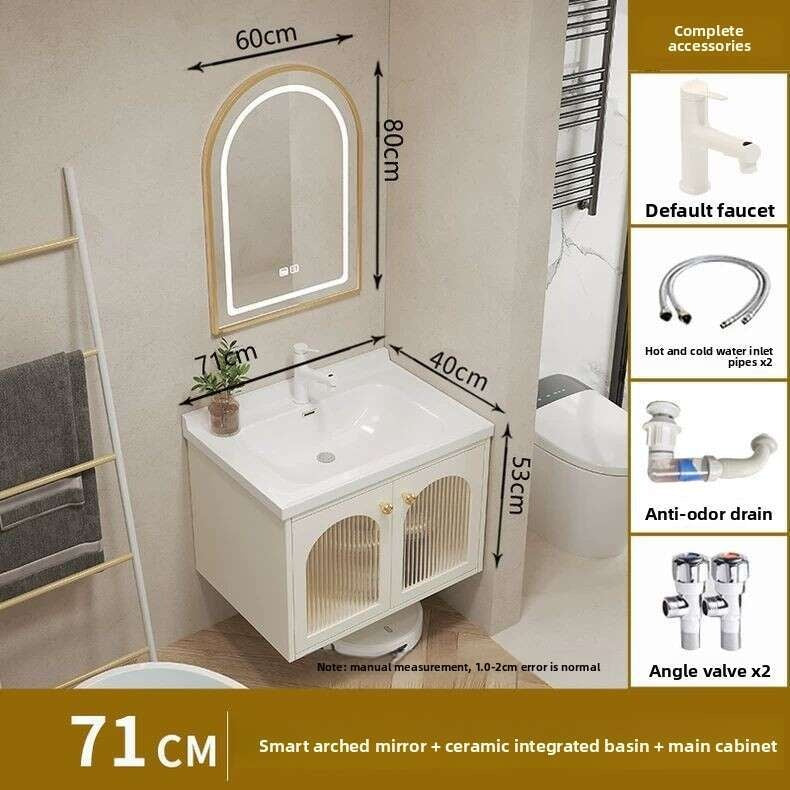QW- Smart glass cabinet for bathroom storage, width 40 cm.