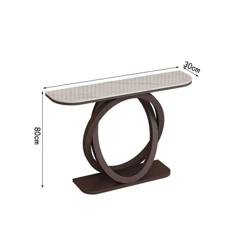 Light luxury tea Italian style room divider semi-circular modern, minimalist, wall-mounted, stone console table, end table