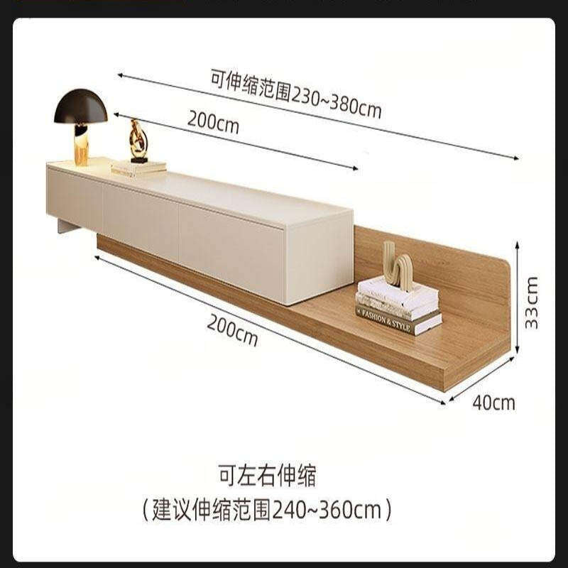 and Coffee Table Set, Expandable TV Stand, Modern Minimalist Floor Cabinet