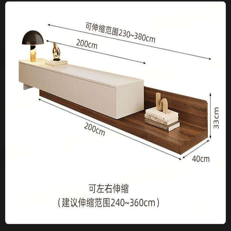 and Coffee Table Set, Expandable TV Stand, Modern Minimalist Floor Cabinet