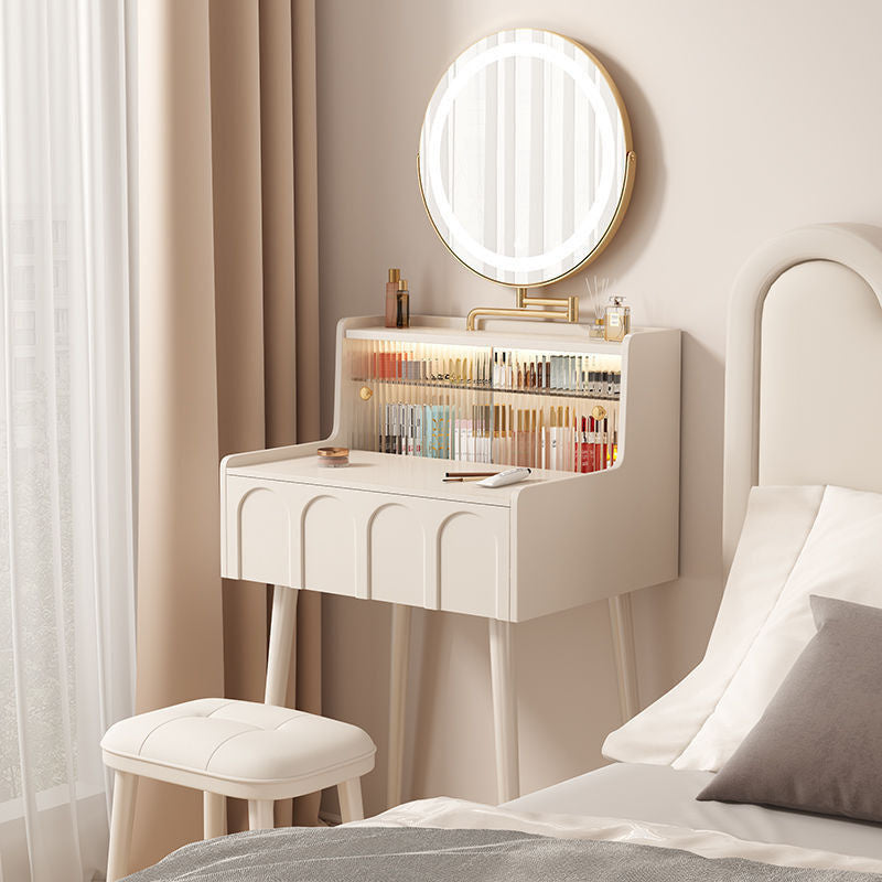 French Black Solid Wood Bedroom Small Mini Dressing Table