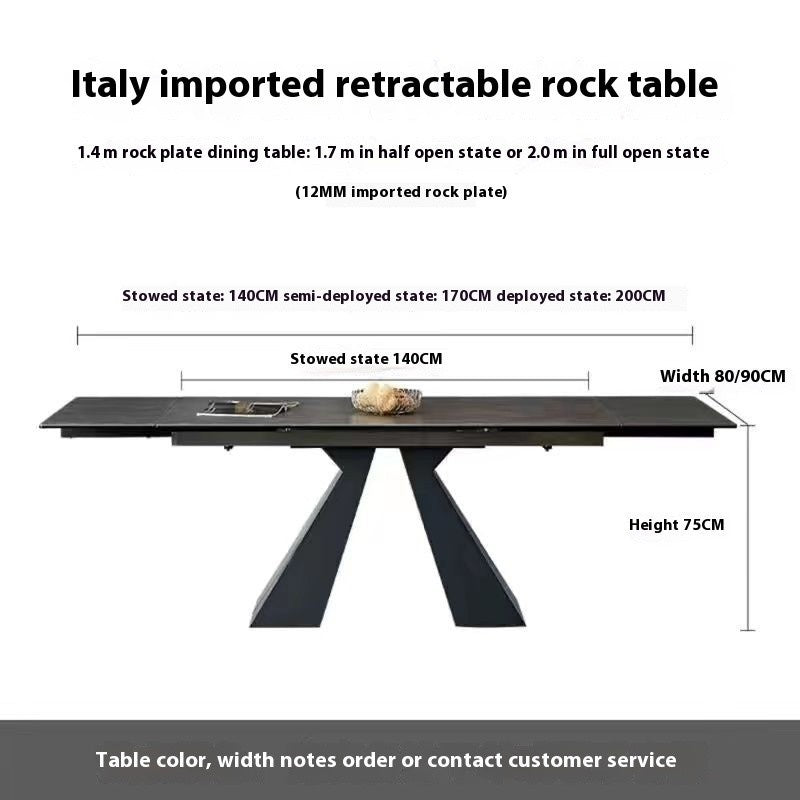 Simple Italian style Expandable design Modern minimalist dining table