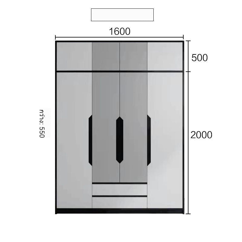 Nordic Modern Small Home Bedroom Cabinet 2 3 Doors Storage Wardrobe Simple Open Door
