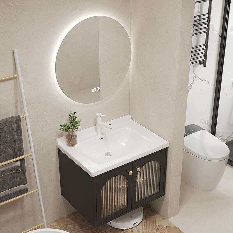 QW- Smart glass cabinet for bathroom storage, width 40 cm.