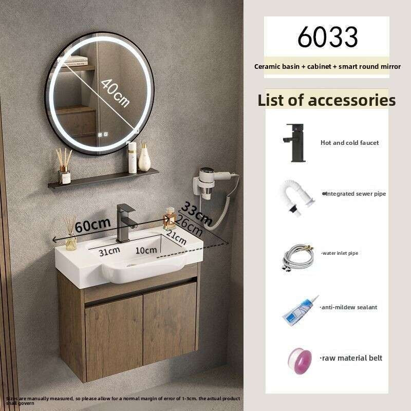 QW- Aluminum Storage Smart Mirror Cabinet in the Bathroom, Bathroom Sink Set