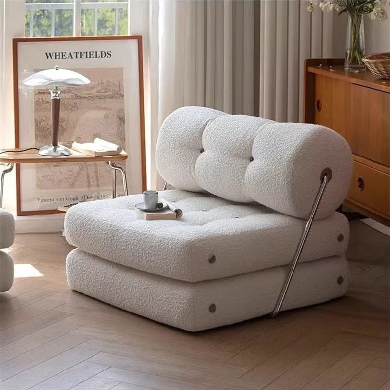 Simple Modern Fabric Living Room Lazy Sofa Foldable Single Bed Small Bedroom
