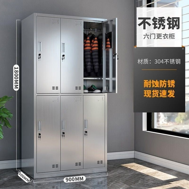 304 Extra Thick Wardrobe Stainless Steel Dust-free Storage Cabinet for Bathroom