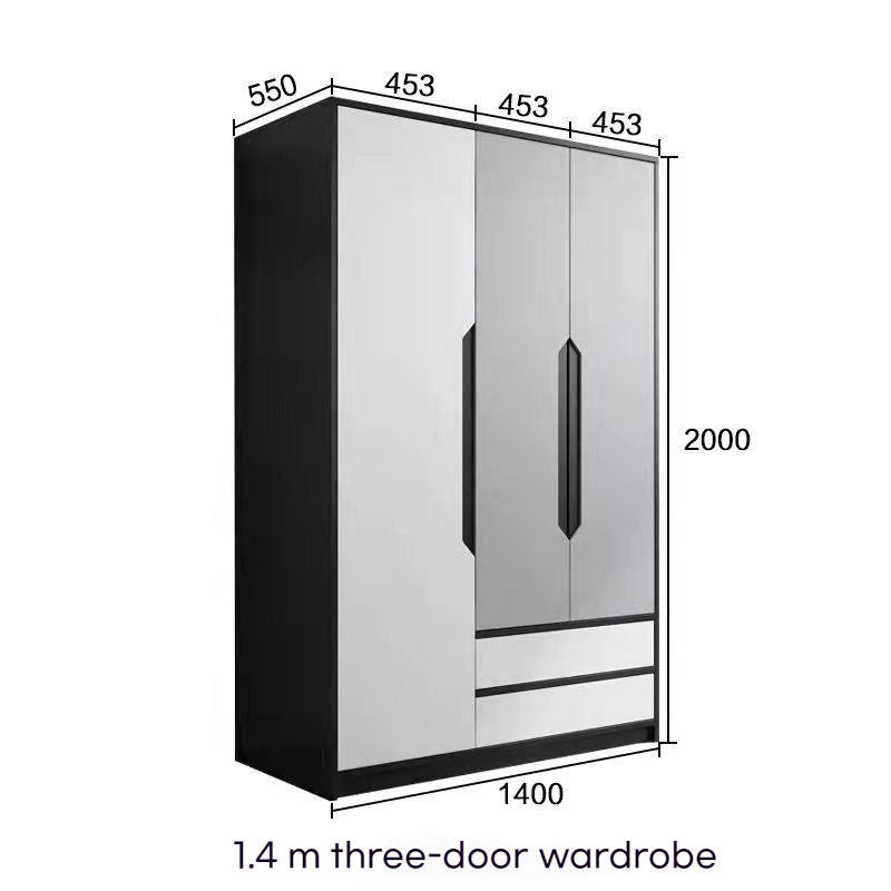 Nordic Modern Small Home Bedroom Cabinet 2 3 Doors Storage Wardrobe Simple Open Door