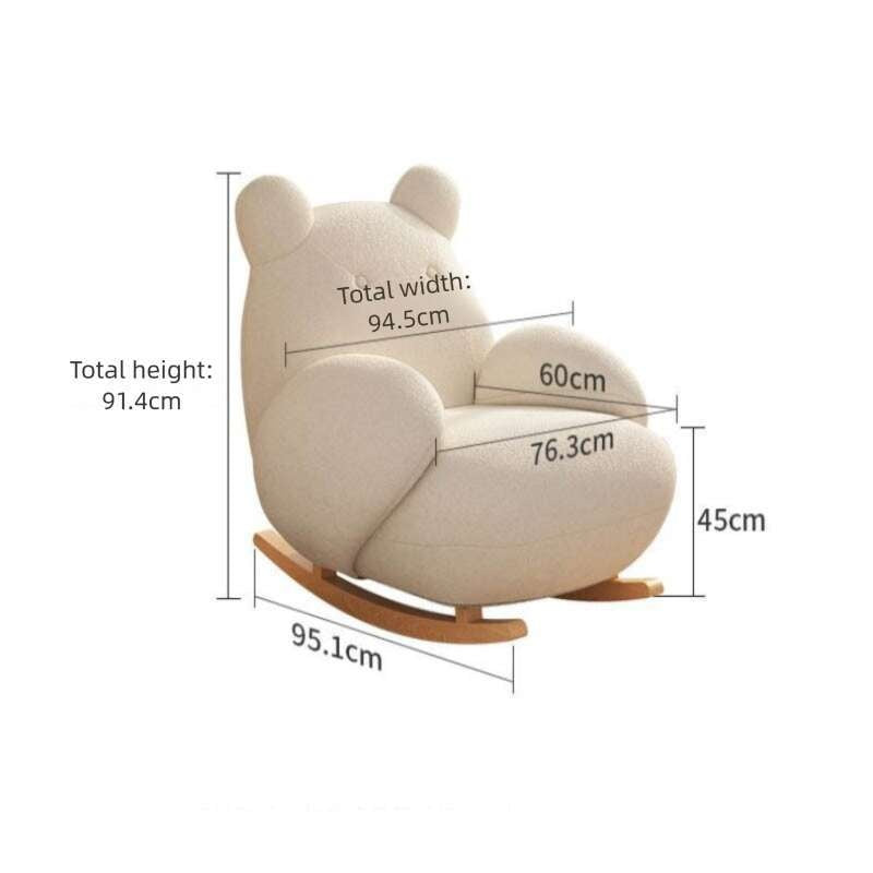 Single Rocking Living Room Little Bear Chair Leisure Cream Cute Lazy Sofa Multi-angle