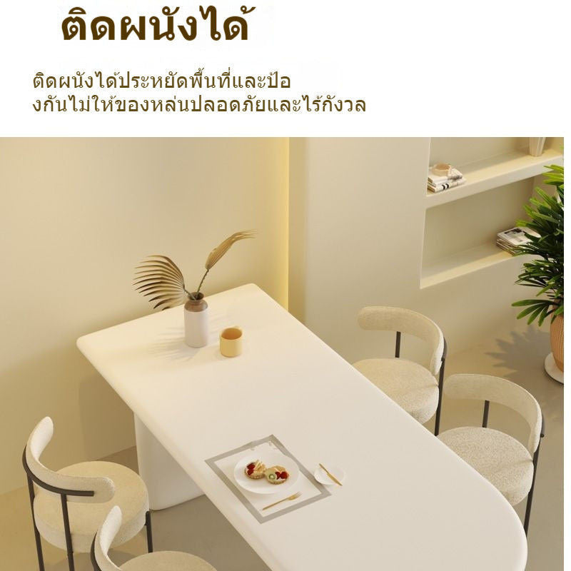 โต๊ะจัดสไตล์ฝรั่งเศสครีมโต๊ะตรวจสอบหินชนวนและเก้าอี้รวมกันอพาร์ทเมนท์ขนาดเล็กโต๊ะรับประทานอาหาร... 