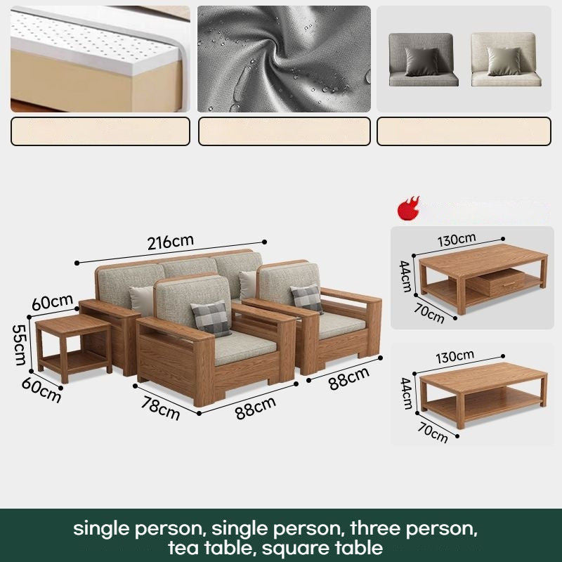 Nordic Fabric Solid Wood Furniture, Single Sofa, Double Sofa