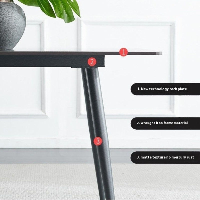 Rectangular Marble Dining Table Luxurious, minimalist, Italian style for small rental rooms/