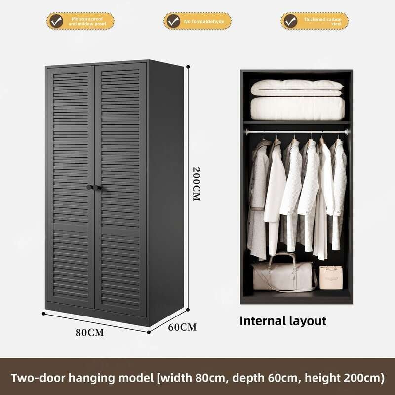 Metal Wardrobe for Bedroom Home Simple Combination Set Formaldehyde-free children's room simple hanging storage cabinet