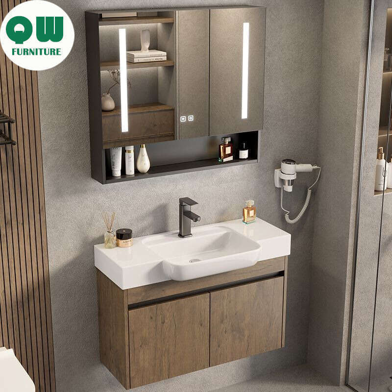 QW- Aluminum Storage Smart Mirror Cabinet in the Bathroom, Bathroom Sink Set