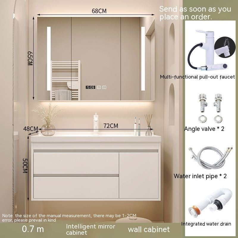 ห้องน้ำสไตล์ครีมห้องน้ำตู้กระจกสมาร์ทชุดห้องน้ำห้องน้ำ 
