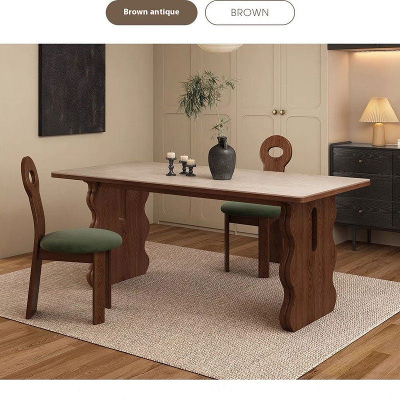 ส่วนนอร์ดิกสูง Hole Stone Board ตารางที่รองรับวินเทจในส่วนของสีดำและสีวอลนัทโบราณความหนาทนทาน 