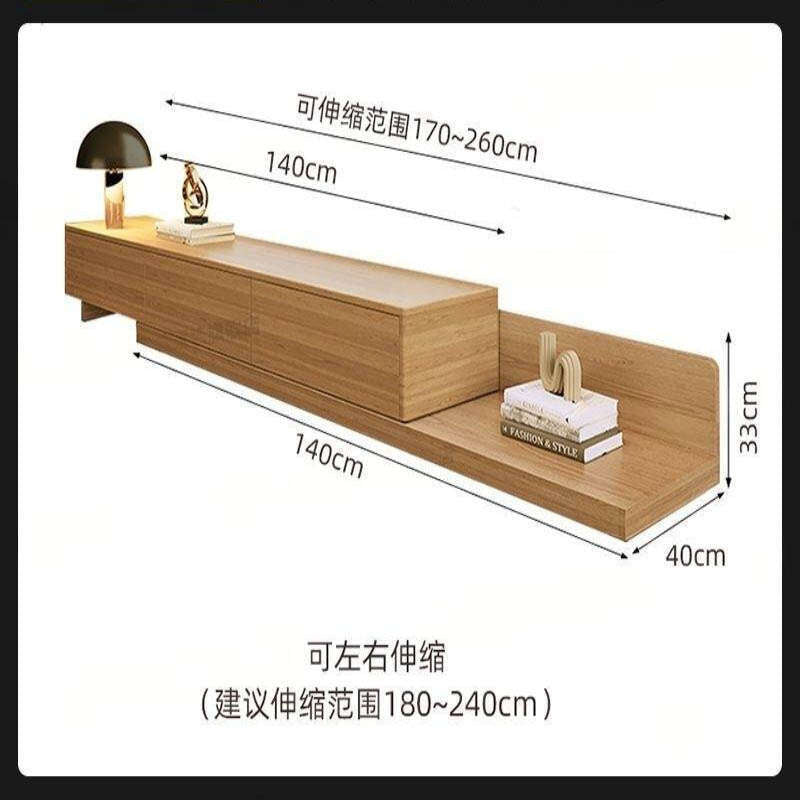 and Coffee Table Set, Expandable TV Stand, Modern Minimalist Floor Cabinet