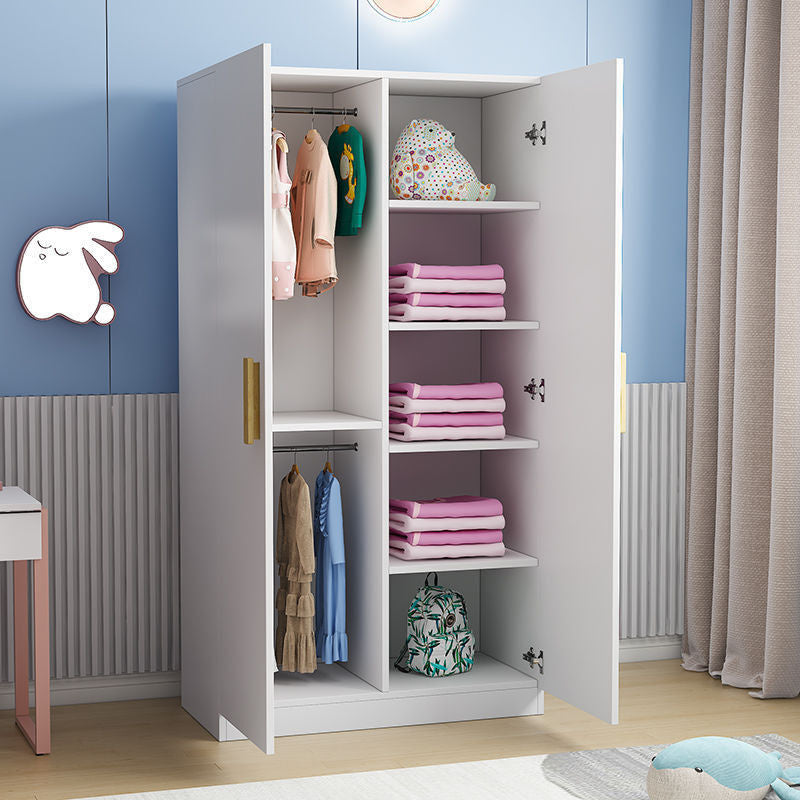 Solid Wood Home Bedroom Modern Baby Children Simple Storage Cabinet with Drawers Wardrobe