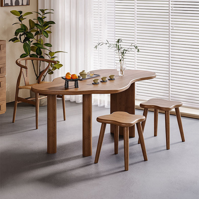 Special-shaped solid wood and chair combination, home living room, balcony, tea table, modern simple coffee table