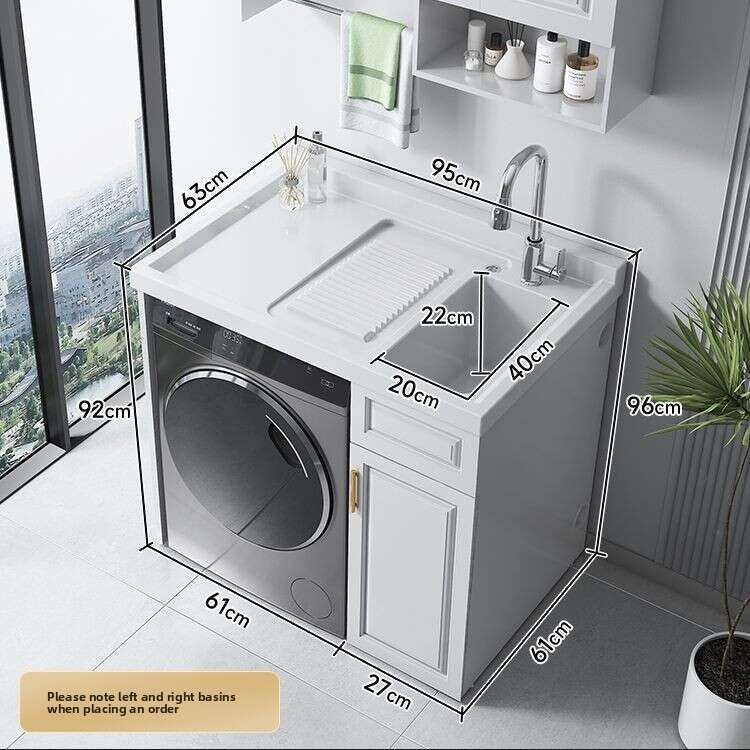 QW- Stainless Steel Storage Cabinet Bathroom Sink Washing Machine Counter