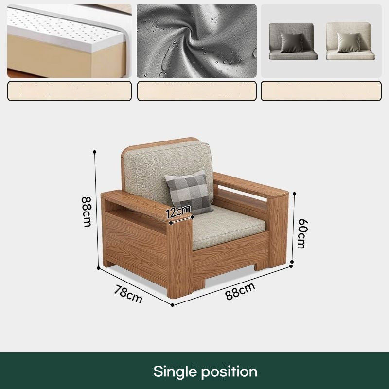Nordic Fabric Solid Wood Furniture, Single Sofa, Double Sofa