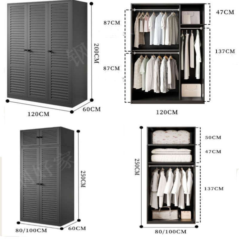 Metal Wardrobe for Bedroom Home Simple Combination Set Formaldehyde-free children's room simple hanging storage cabinet