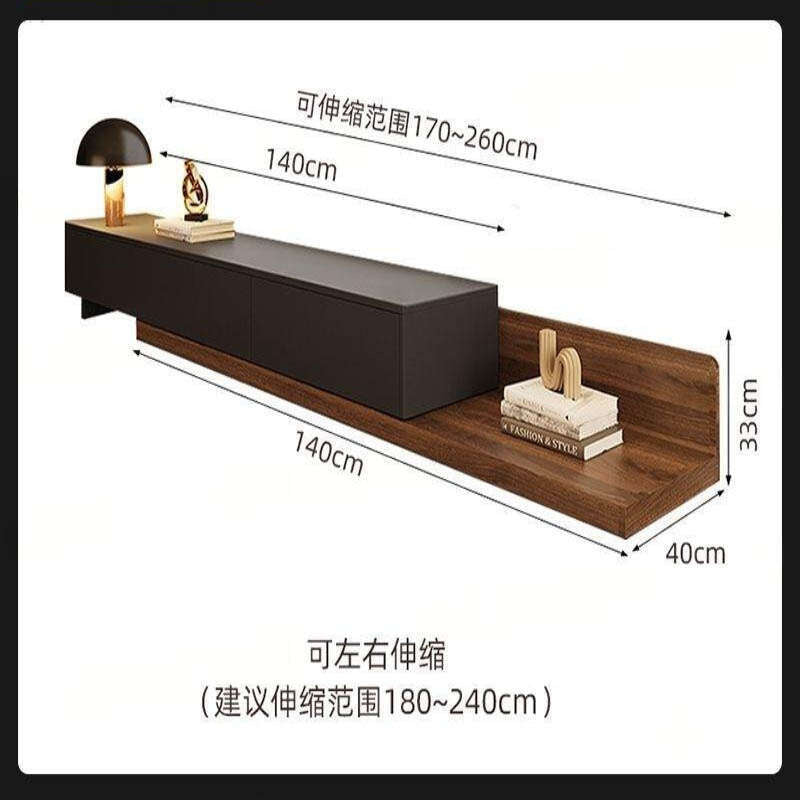 and Coffee Table Set, Expandable TV Stand, Modern Minimalist Floor Cabinet