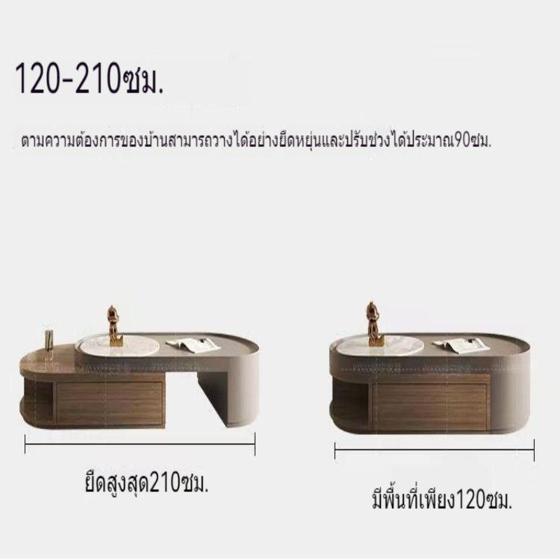 Light Elegant Cream Wind Color Simple Living Room Home Foldable Coffee Rounded Tea Table Eco-Friendly Solid Wood