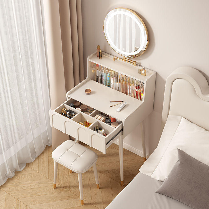 French Black Solid Wood Bedroom Small Mini Dressing Table