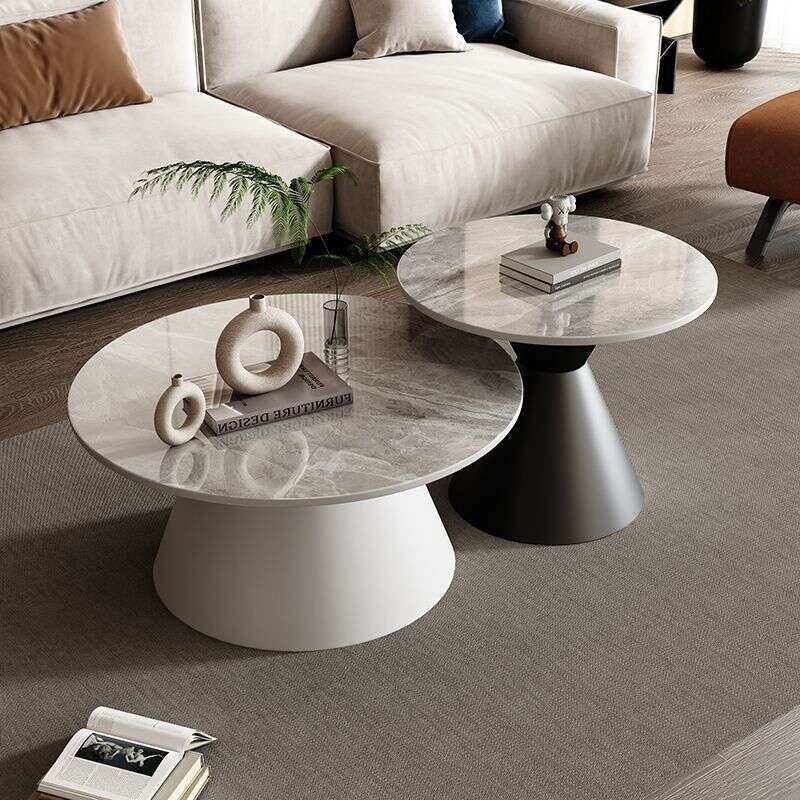 Slate Coffee Table Light and elegant coffee Sofa side for home living room, small round table