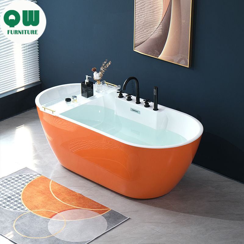 QW- Acrylic Bathtub Small for Home Use Colorful Bathtubs