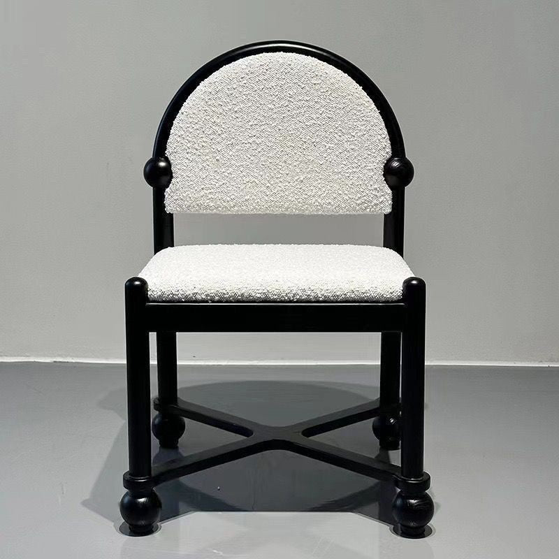 แท่นขุดเจาะโบราณสไตล์ที่เรียบง่ายหลังรองรับและหนังแกะออกแบบเก้าอี้ห้องนอนโต๊ะเครื่องแป้งเก้าอี้โบราณ 