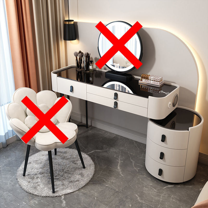 Simple solid wood smart bedroom table, multi-purpose dressing table with mirror, complete set