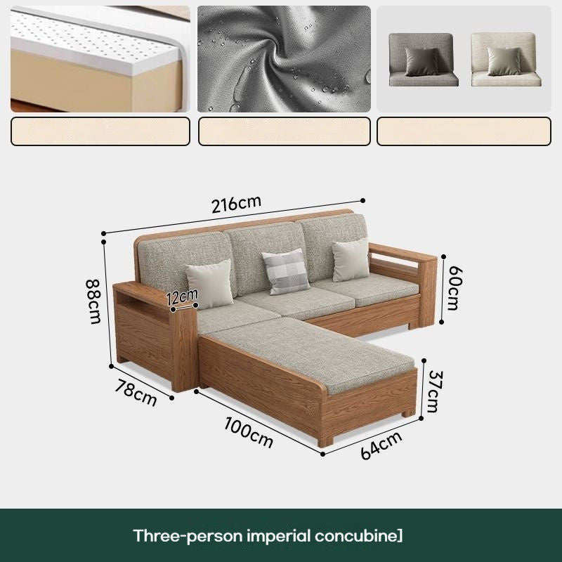 Nordic Fabric Solid Wood Furniture, Single Sofa, Double Sofa
