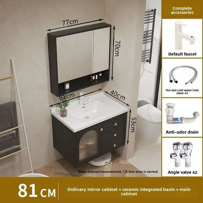 QW- Smart glass cabinet for bathroom storage, width 40 cm.