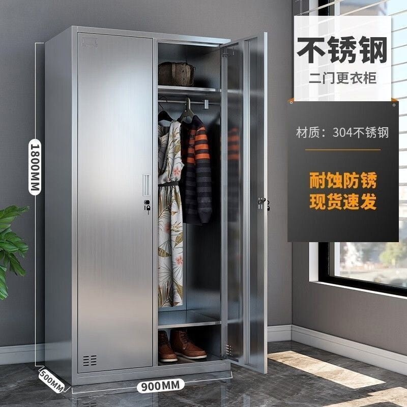 304 Extra Thick Wardrobe Stainless Steel Dust-free Storage Cabinet for Bathroom