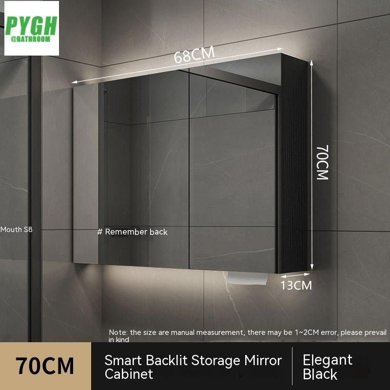 QW- Smart Solid Wood Wall Mounted Bathroom Mirror Storage Cabinet