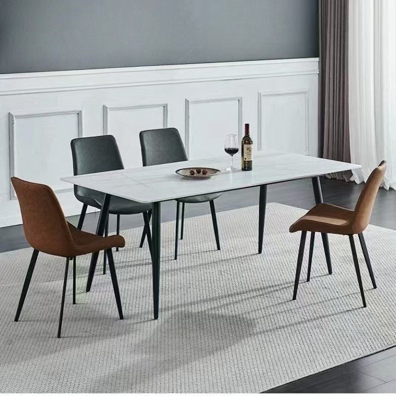 Rectangular Marble Dining Table Luxurious, minimalist, Italian style for small rental rooms/