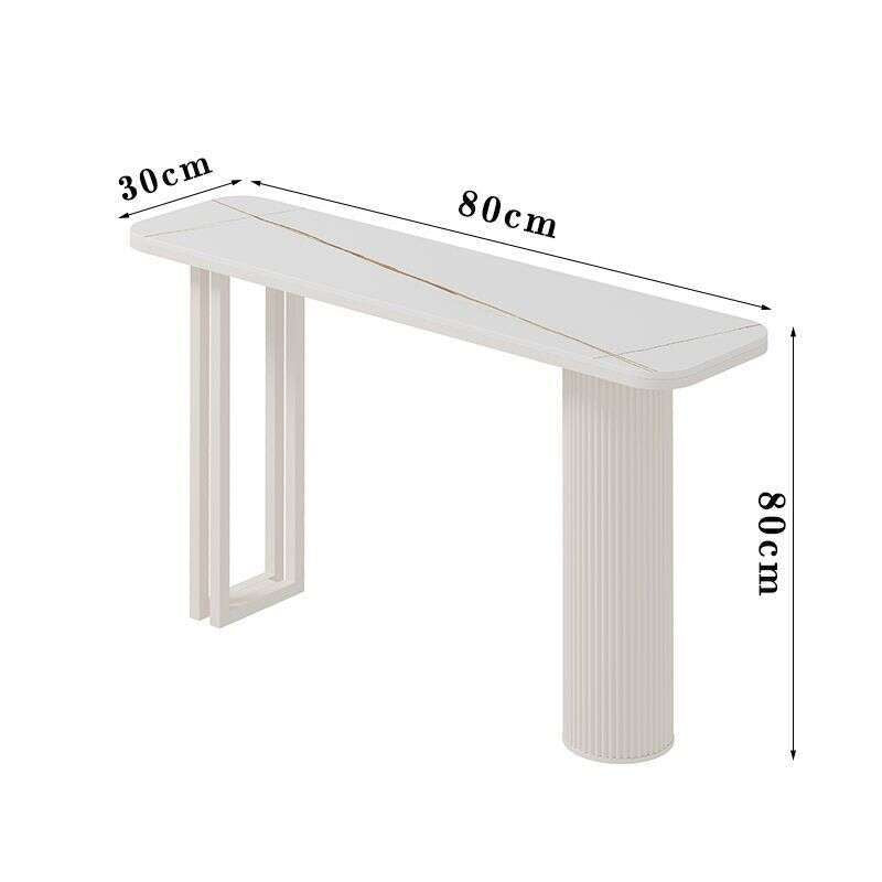 Bar living room divider stone table, metal strip, entrance, Italian style, light luxury square console table.