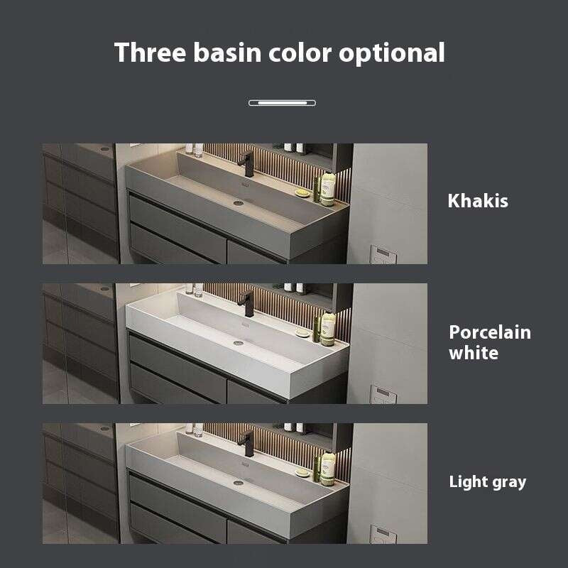 QW- Stone Basin Smart Mirror Bathroom Storage Cabinet