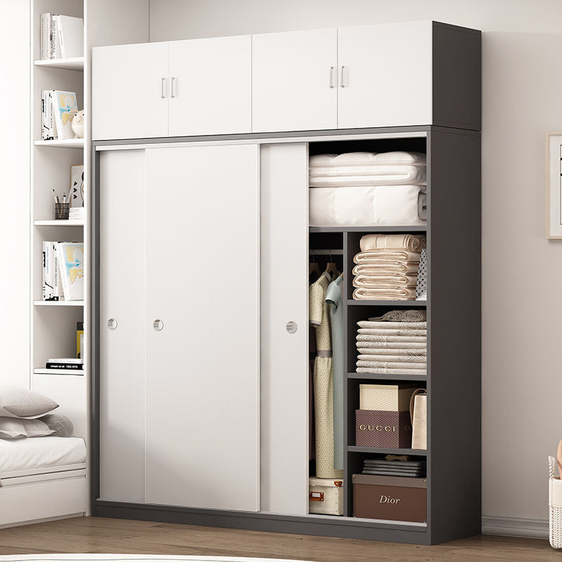 Home Wardrobe Bedroom Sliding Door Simple Modern Children's Adult Cabinet Economical for Dormitory Rental Room