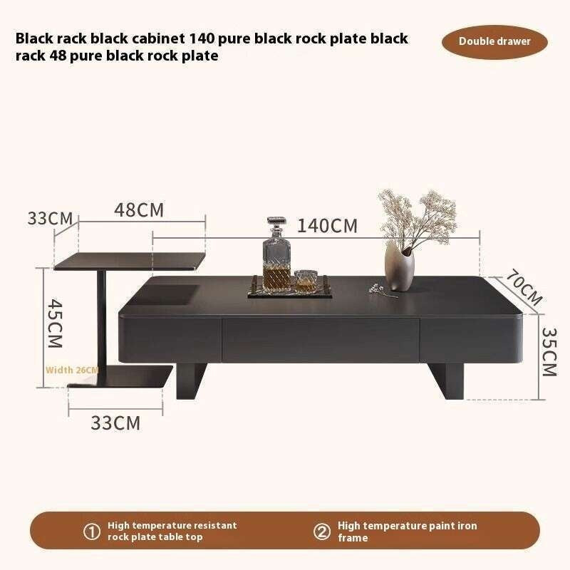 Italian Style Rectangular Stone High-end Living Room Coffee Simple Modern Table for Home