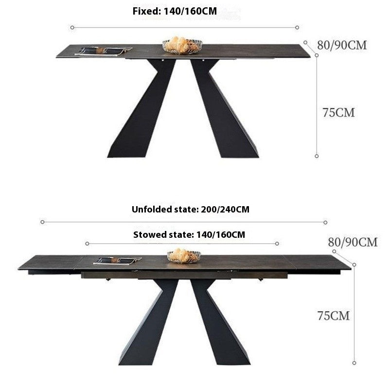 Simple Italian style Expandable design Modern minimalist dining table