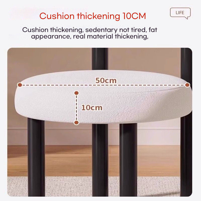 Bedroom Makeup Cream Wind Simple Nordic Home Dining Chair with Backrest Light Luxury Soft Dressing Bag Stool