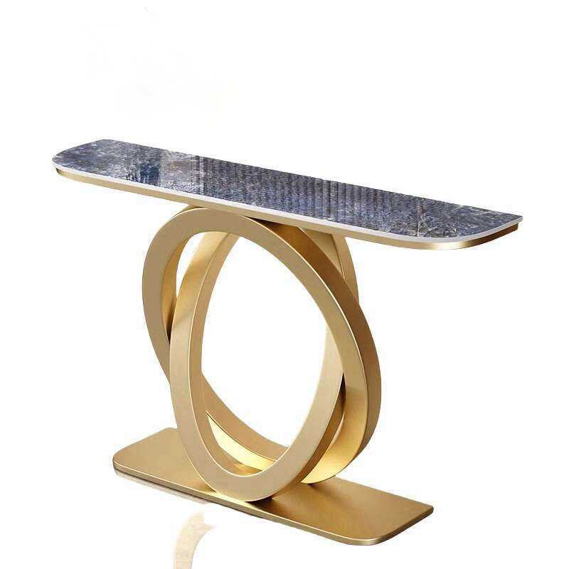 Light luxury tea Italian style room divider semi-circular modern, minimalist, wall-mounted, stone console table, end table