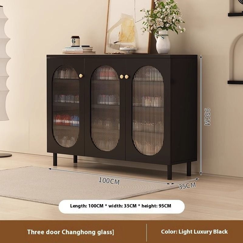 Storage Home Living Room Woven Rattan Door French Food High Capacity Shoe Cabinet