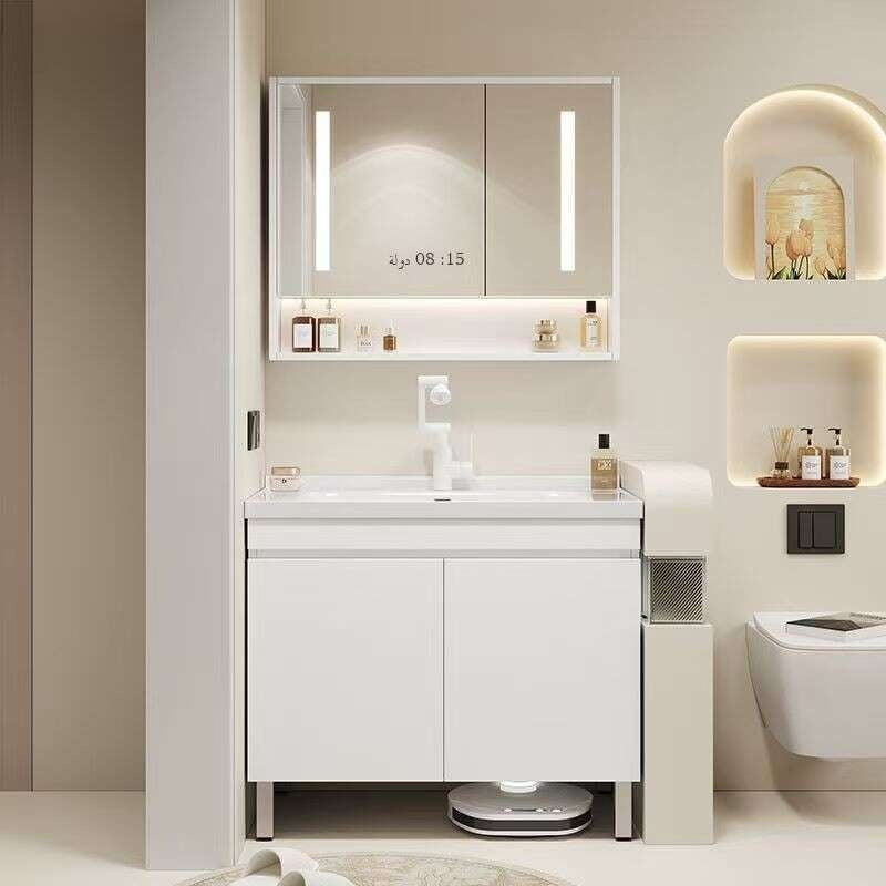 QW- Real Wood Storage Smart Mirror Cabinet Sink Set in the Bathroom