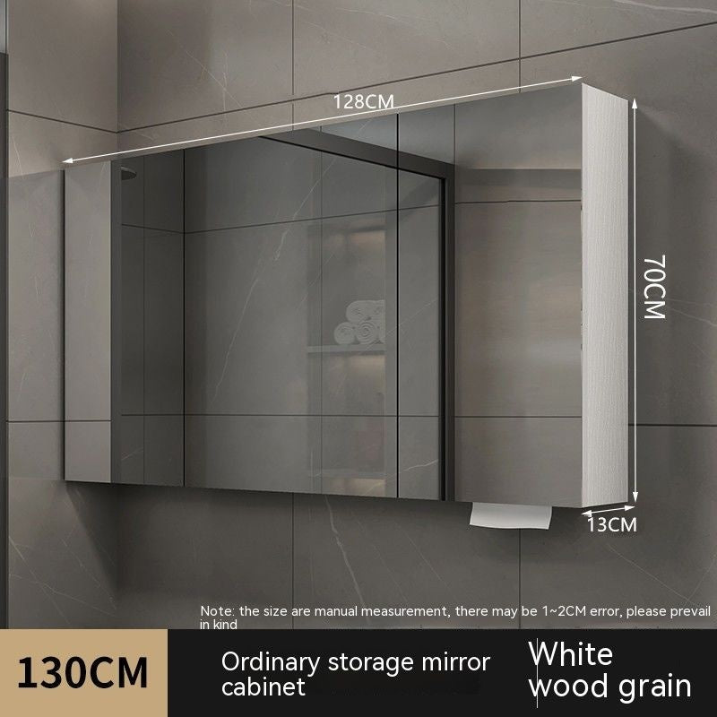 QW- Smart Solid Wood Wall Mounted Bathroom Mirror Storage Cabinet